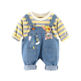 Salopette Tom et Jerry en jean avec tee-shirt en coton pour garçons