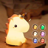 Lampe led licorne en Silicone pour enfants, Rechargeable par USB