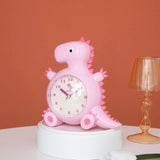 reveil horloge dinosaure rose